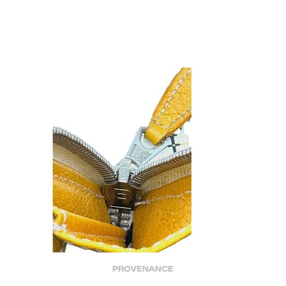 🔴 Balenciaga Logo Bazaar Zip Wallet - Yellow White Striped - Picture 8 of 13